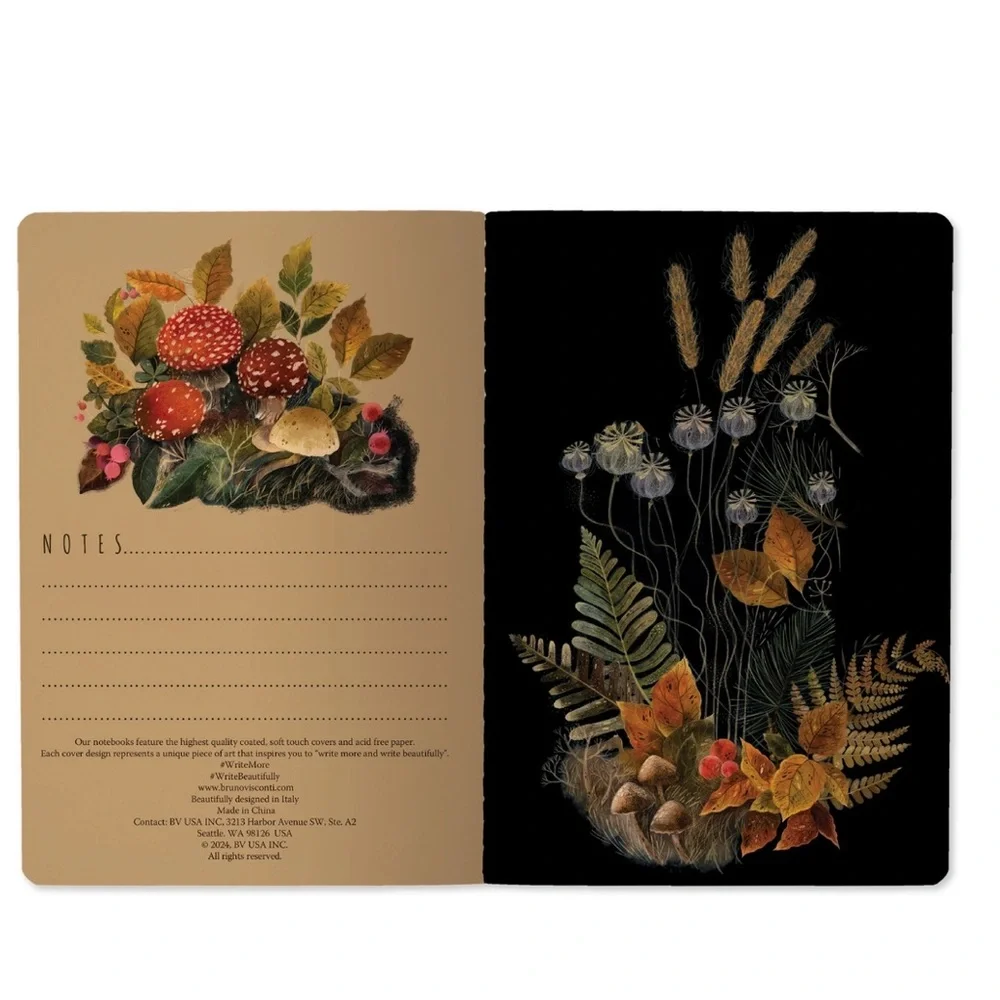 Set of 2 Gorgeous Gold Foil Detailed Soft Touch Notebook Journals - lovely gift!